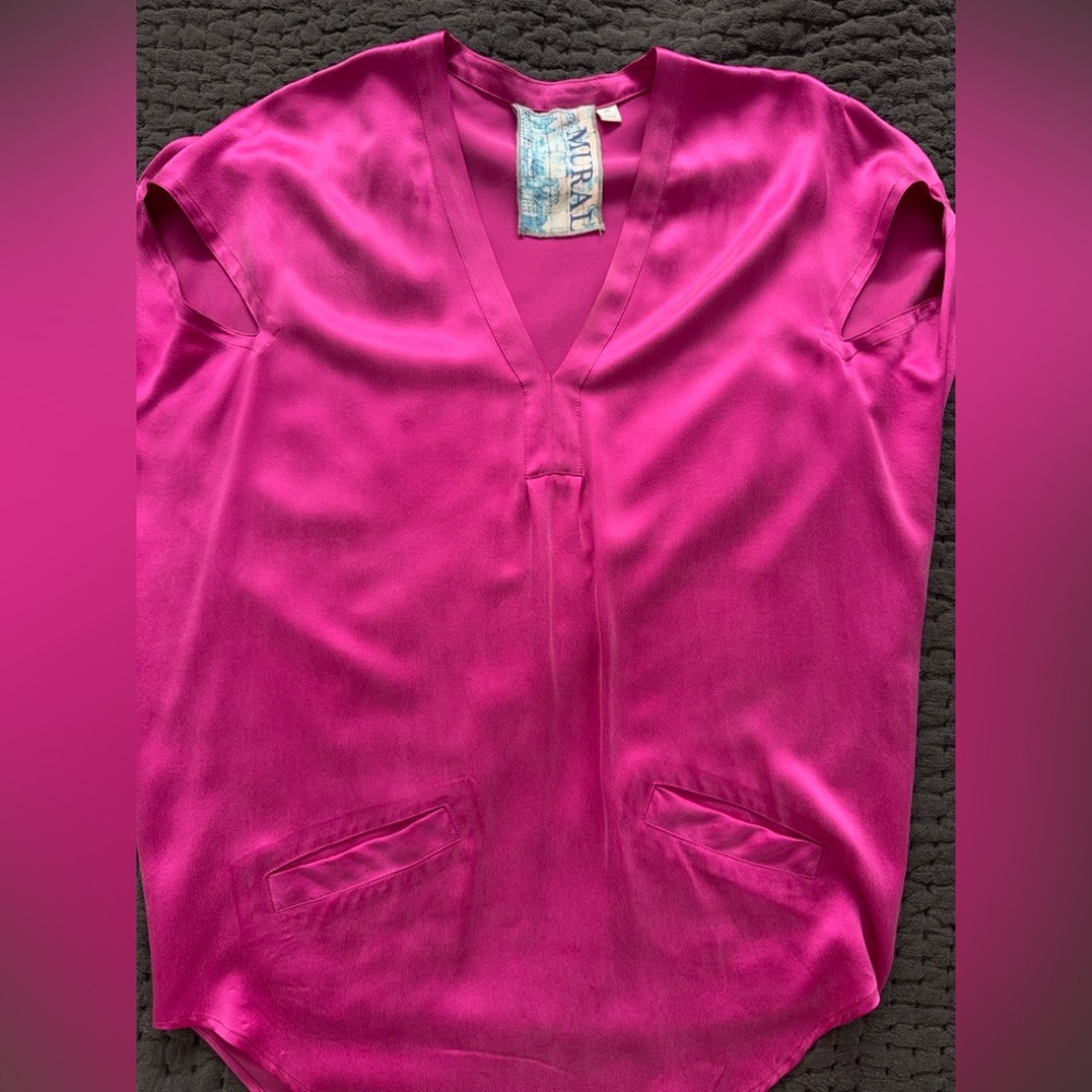Mural Fuchsia Soft Satin Tunic